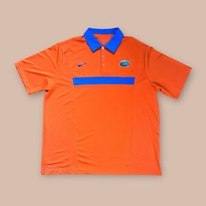 NIKE Dri-Fit Men's Florida Gators Authentic Polo Shirt. Sz XL Orange/Blue Golf
